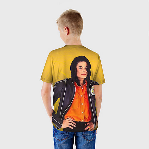 Детская футболка Michael Jackson на золотом фоне с графикой / 3D-принт – фото 4