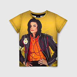 Детская футболка Michael Jackson на золотом фоне с графикой