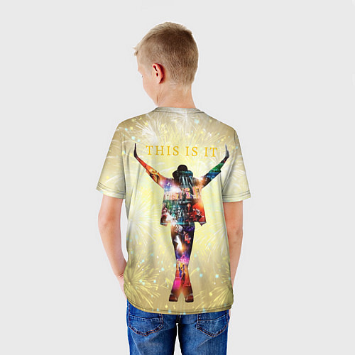 Детская футболка Michael Jackson THIS IS IT - с салютами на золотом / 3D-принт – фото 4