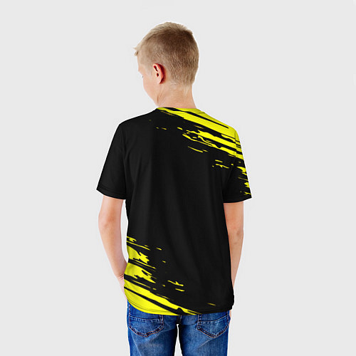 Детская футболка Pubg текстура краски жёлтые / 3D-принт – фото 4