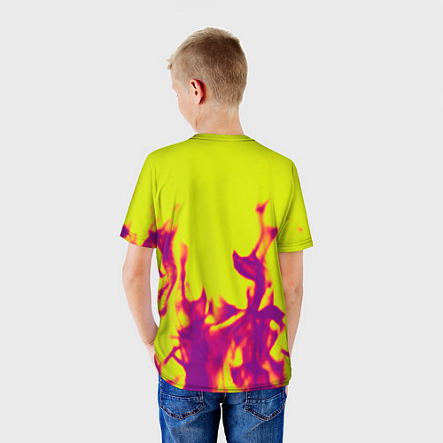 Детская футболка Металлика огненный стиль бенд / 3D-принт – фото 4