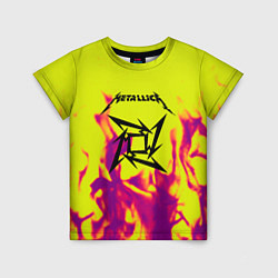 Детская футболка Металлика огненный стиль бенд
