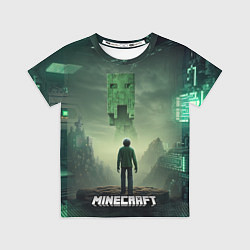 Футболка детская Minecraft зеленый монстр и персонаж, цвет: 3D-принт