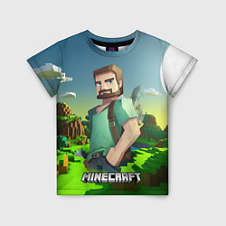 Детская футболка Minecraft персонаж зеленый мир