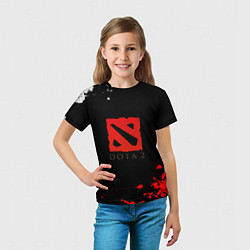 Футболка детская Dota 2 краски текстура, цвет: 3D-принт — фото 2