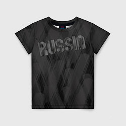 Детская футболка Russia темно серая надпись