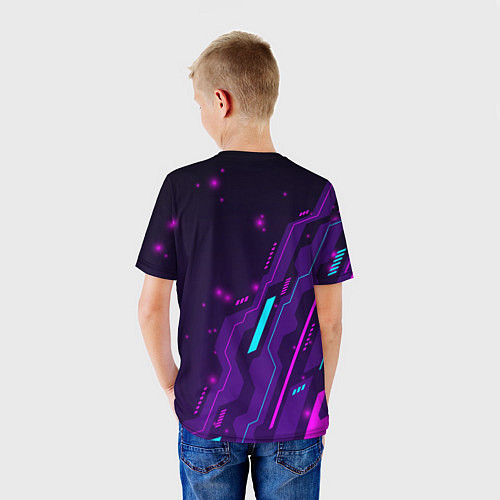 Детская футболка Doom neon gaming / 3D-принт – фото 4