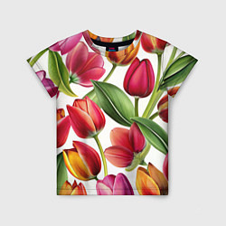 Детская футболка Паттерн с тюльпанами
