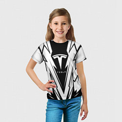 Футболка детская Tesla - black and white, цвет: 3D-принт — фото 2