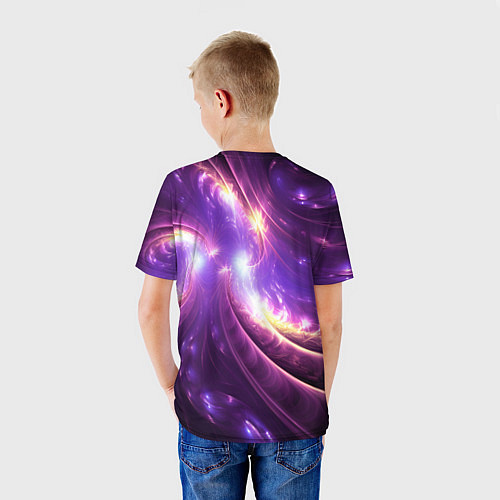 Детская футболка Фиолетовый фрактал / 3D-принт – фото 4