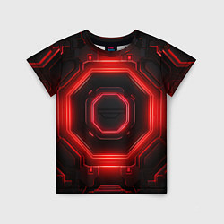 Детская футболка Nvidia style black and red neon