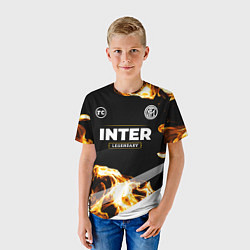 Футболка детская Inter legendary sport fire, цвет: 3D-принт — фото 2