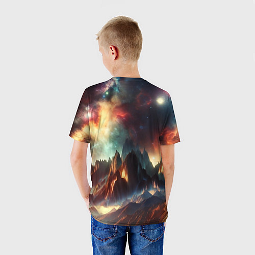 Детская футболка Space landscape with mountains / 3D-принт – фото 4