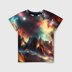 Детская футболка Space landscape with mountains