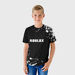 Футболка детская Roblox текстура краски белые, цвет: 3D-принт — фото 2