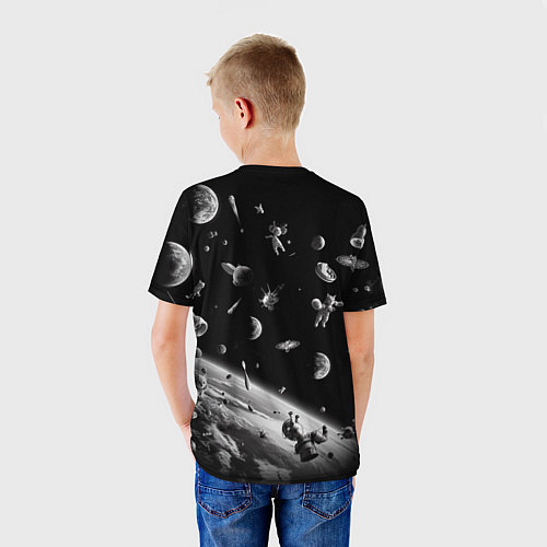 Детская футболка Офигевший котейка в безвоздушном пространстве / 3D-принт – фото 4