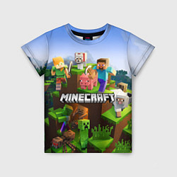 Детская футболка Minecraft pixel world