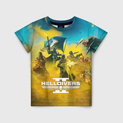 Детская футболка Адские десантники против жуков - helldivers 2
