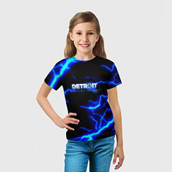 Футболка детская Detroit become human storm, цвет: 3D-принт — фото 2