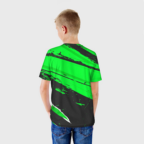 Детская футболка Bayer 04 sport green / 3D-принт – фото 4