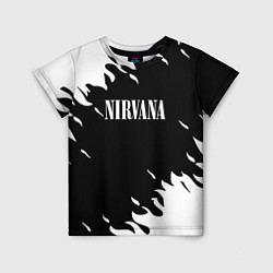 Детская футболка Nirvana текстура огонь