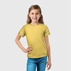 Футболка детская Жёлтый в белую полоску, цвет: 3D-принт — фото 2