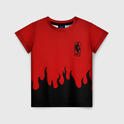 Детская футболка NBA огонь спорт текстура