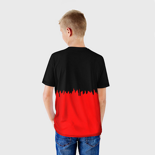 Детская футболка Half life logo pattern steel / 3D-принт – фото 4