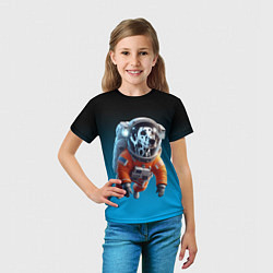 Футболка детская Далматинец космонавт в открытом космосе, цвет: 3D-принт — фото 2