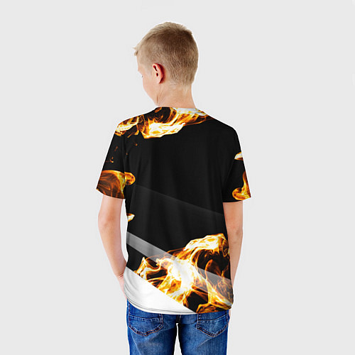 Детская футболка Napoli legendary sport fire / 3D-принт – фото 4