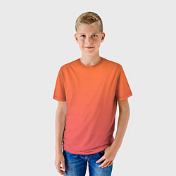 Футболка детская Градиент оранжево-розовый, цвет: 3D-принт — фото 2
