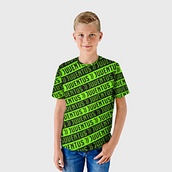 Футболка детская Juventus green pattern sport, цвет: 3D-принт — фото 2