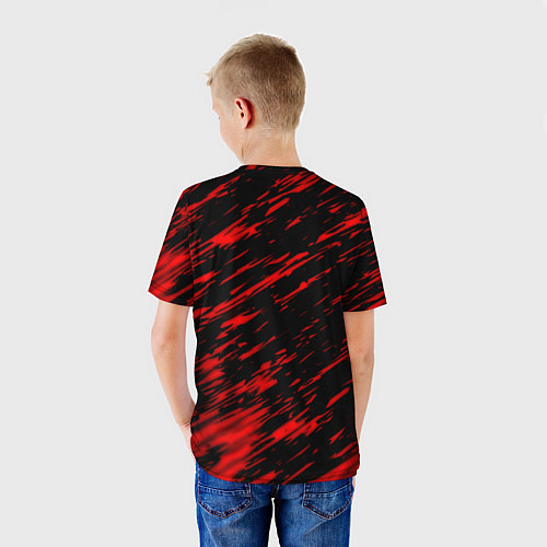 Детская футболка Sally face красные искры / 3D-принт – фото 4