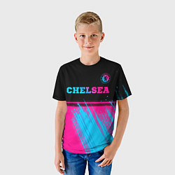 Футболка детская Chelsea - neon gradient посередине, цвет: 3D-принт — фото 2