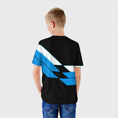 Детская футболка BMW sport geometry blu / 3D-принт – фото 4