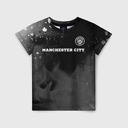 Футболка детская Manchester City sport на темном фоне посередине, цвет: 3D-принт