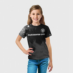Футболка детская Manchester City sport на темном фоне посередине, цвет: 3D-принт — фото 2