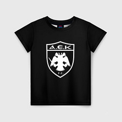 Детская футболка AEK fc белое лого
