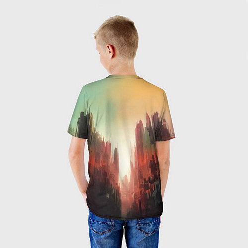 Детская футболка Пейзаж городской застройки / 3D-принт – фото 4