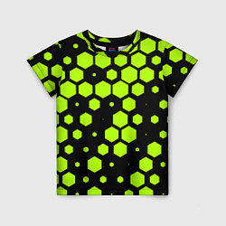 Детская футболка Зеленые соты киберпанк