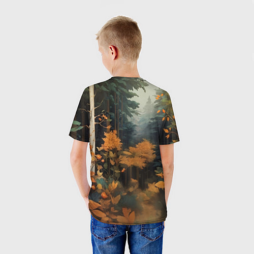 Детская футболка Лисёнок на лесной прогулке / 3D-принт – фото 4