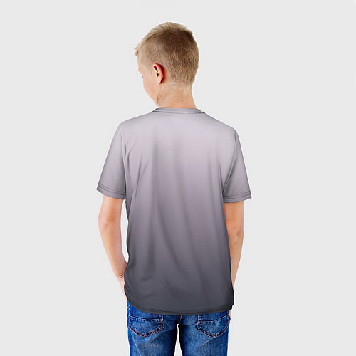 Детская футболка Бледный серо-пурпурный градиент / 3D-принт – фото 4