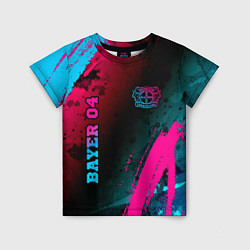 Детская футболка Bayer 04 - neon gradient вертикально