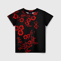 Детская футболка Клеймо жертвы из аниме Берсерк - красные цветы