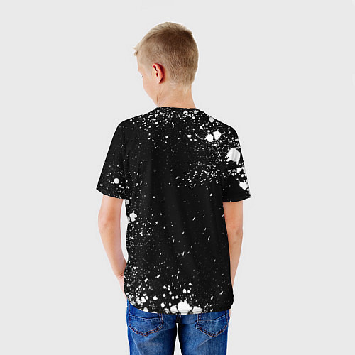 Детская футболка Ведьмак - знак школы волка и брызги / 3D-принт – фото 4
