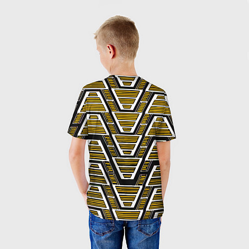 Детская футболка Техно броня жёлтая / 3D-принт – фото 4