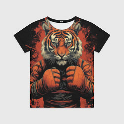 Детская футболка Муай-Тай тигр в стойке боевые искусства