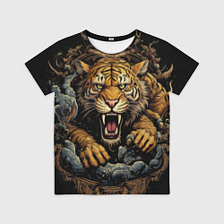 Детская футболка Тигр в стойке тайский бокс