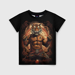 Детская футболка Муай - Тай боевой тигр в перчатках