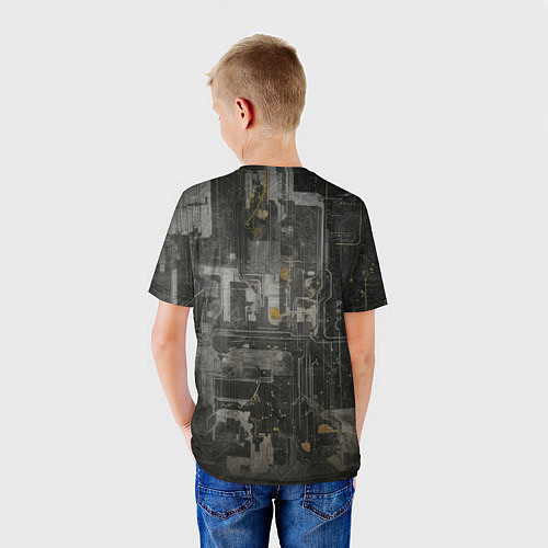 Детская футболка Девушка-киборг из стали / 3D-принт – фото 4